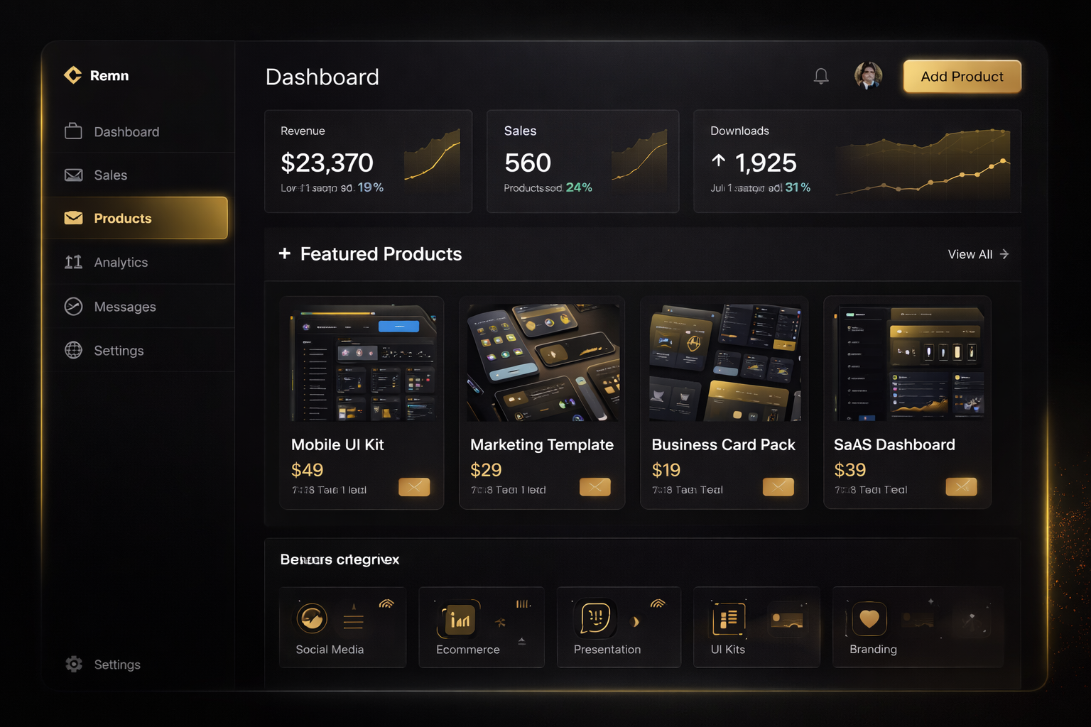 Digital Products Marketplace Dashboard