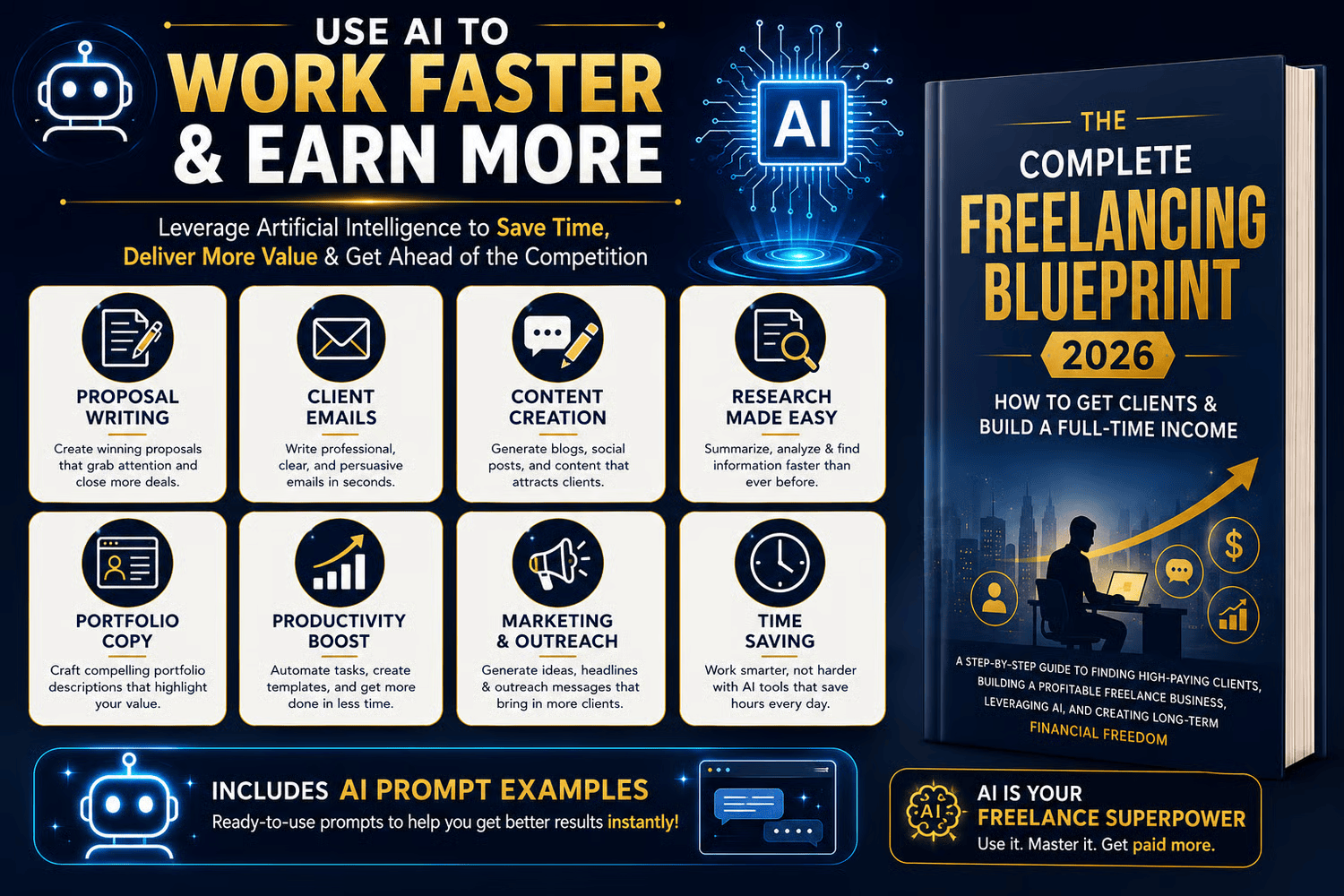 The Complete Freelancing Blueprint 2026 – 250+ Page Guide, Client Templates & AI Tools Bundle